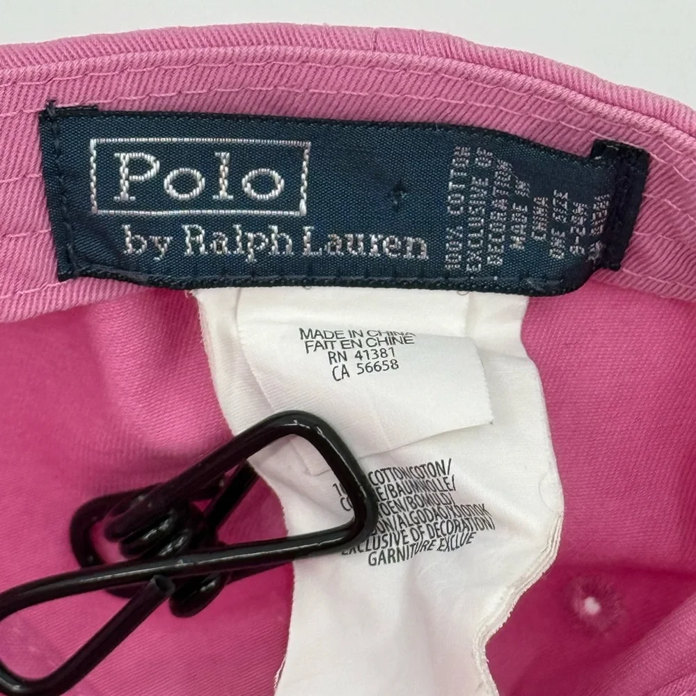 Polo Ralph Lauren Big Blue Pony #3 Pink Toddler Cap w/ Elastic Back Strap 9-24 M